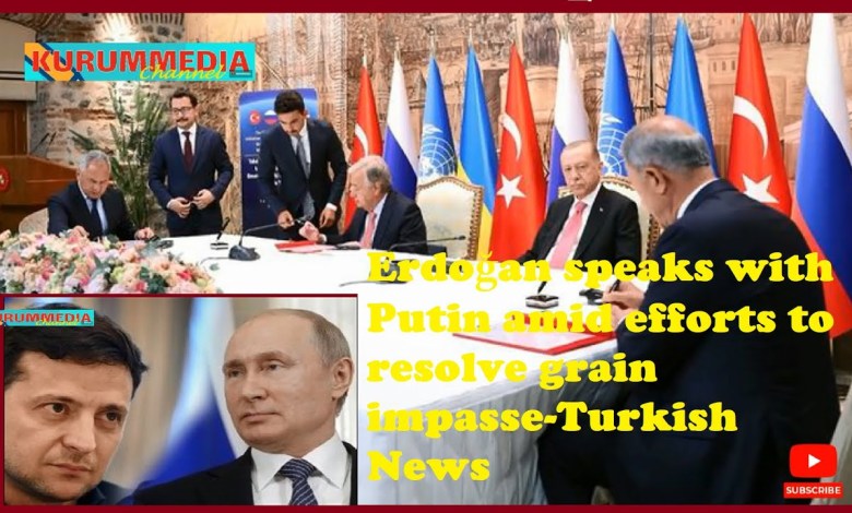 Erdoğan spricht mit Putin während der Bemühungen, die Getreidekrise zu lösen. Türkische Nachrichten @kurummedya Erdoğan spricht mit Putin während der Bemühungen, die Getreidekrise zu lösen. Türkische Nachrichten @kurummedya