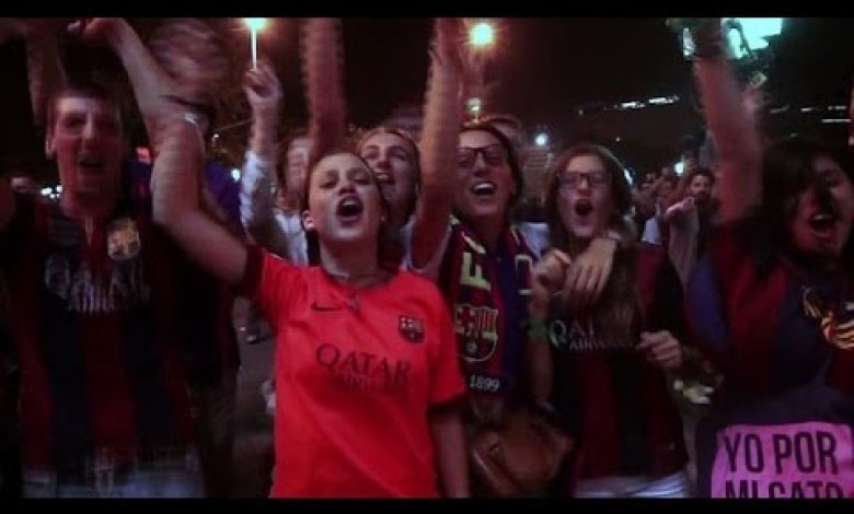 Barcelona-Fans feiern den Champions-League-Sieg Barcelona-Fans feiern den Champions-League-Sieg
