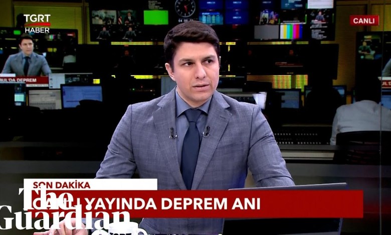 Turkish anchor continues reading news during earthquake Turkish anchor continues reading news during earthquake