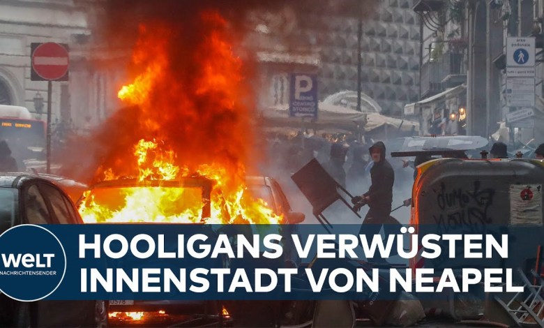 CHAMPIONS LEAGUE: violent riots by Frankfurt fans and hooligans in Naples CHAMPIONS LEAGUE: violent riots by Frankfurt fans and hooligans in Naples
