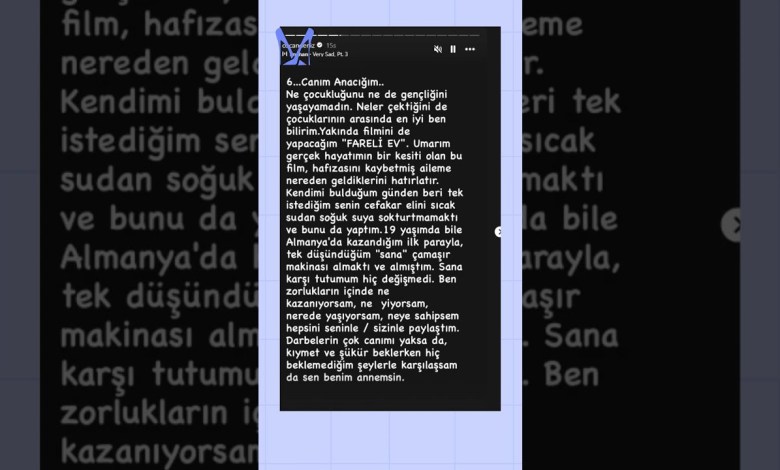 Özcan Deniz’den Ailesine Açık Mektup! Özcan Deniz’den Ailesine Açık Mektup!
