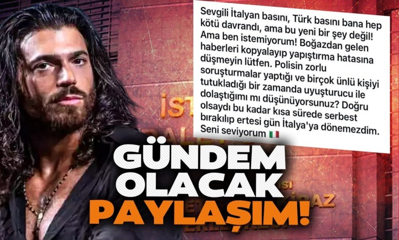Can Yaman’dan Deprem Etkisi Yaratacak Paylaşım! Uyuşturucu Çıkışı Çok Konuşulur Can Yaman’dan Deprem Etkisi Yaratacak Paylaşım! Uyuşturucu Çıkışı Çok Konuşulur