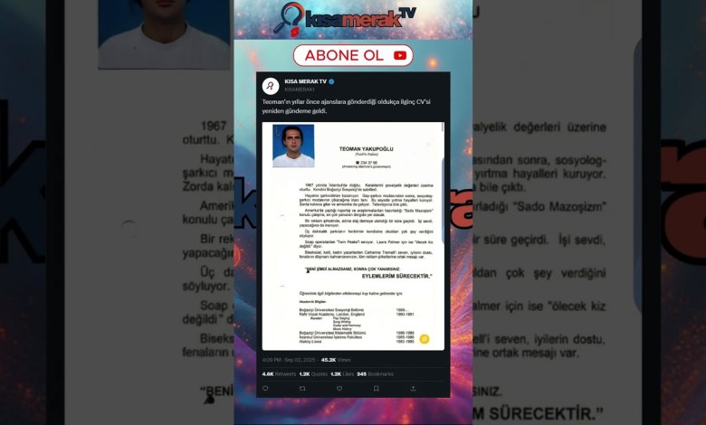 Teoman yıllar önce ajanslara gönderdiği CV olay oldu! #teoman #magazin #magazinhaberleri #viralshort Teoman yıllar önce ajanslara gönderdiği CV olay oldu! #teoman #magazin #magazinhaberleri #viralshort