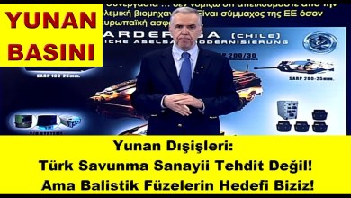 Yunan Dışişleri: Türk Savunma Sanayii Tehdit Değil! Ama Balistik Füzelerin Hedefi Biziz! Yunan Dışişleri: Türk Savunma Sanayii Tehdit Değil! Ama Balistik Füzelerin Hedefi Biziz!