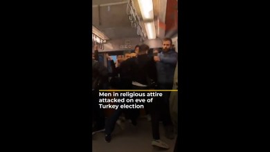 Men in religious attire attacked on eve of Turkey election | AJ #shorts Men in religious attire attacked on eve of Turkey election | AJ #shorts