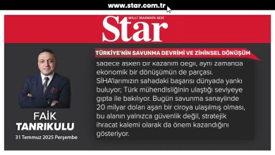 “Türkiye’nin savunma devrimi ve zihinsel dönüşüm” Faik Tanrıkulu yazdı “Türkiye’nin savunma devrimi ve zihinsel dönüşüm” Faik Tanrıkulu yazdı