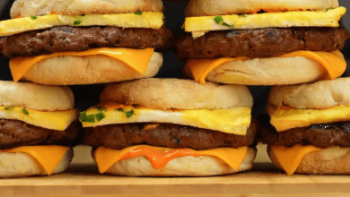 Honey Chipotle McMuffins with melted cheese, egg slices, and homemade sriracha mayo. Honey Chipotle McMuffins with melted cheese, egg slices, and homemade sriracha mayo.