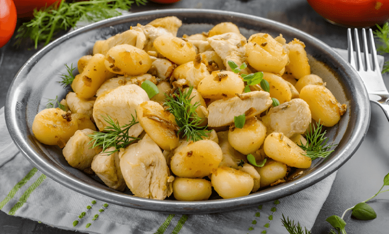 Marry Me Chicken Gnocchi plated and garnished Marry Me Chicken Gnocchi plated and garnished