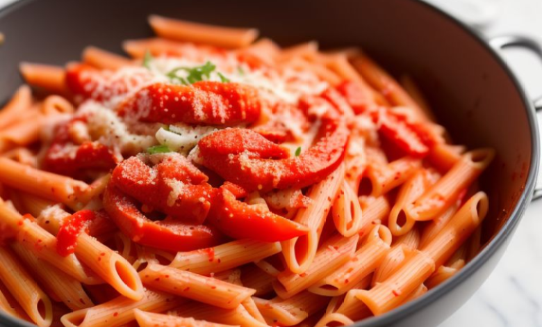 10 Minute Creamy Roasted Red Pepper Pasta 10 Minute Creamy Roasted Red Pepper Pasta