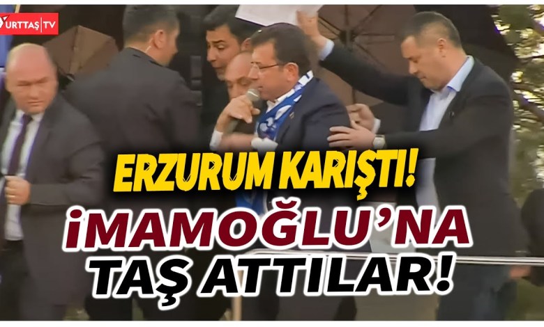 Ekrem İmamoğlu’na Erzurum’da taşlı saldırı! Ekrem İmamoğlu’na Erzurum’da taşlı saldırı!