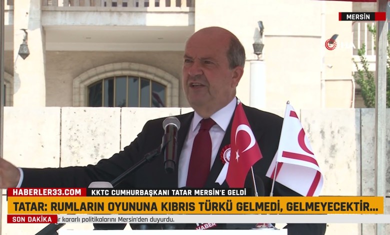 KKTC Cumhurbaşkanı Tatar Mersin’e geldi. “Rumların oyununa Kıbrıs Türkü gelmedi, gelmeyecektir” KKTC Cumhurbaşkanı Tatar Mersin’e geldi. “Rumların oyununa Kıbrıs Türkü gelmedi, gelmeyecektir”
