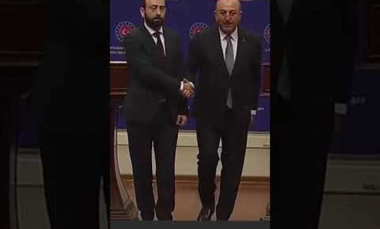 Warm handshake between Mirzoyan and Cavusoglu in Ankara #shorts #shortsvideo #news #news #turkey Warm handshake between Mirzoyan and Cavusoglu in Ankara #shorts #shortsvideo #news #news #turkey
