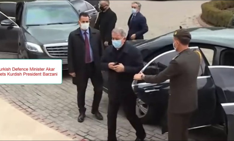 Turkish Defence Minister Akar meets Kurdish President Barzani, Today Live News Turkish Defence Minister Akar meets Kurdish President Barzani, Today Live News
