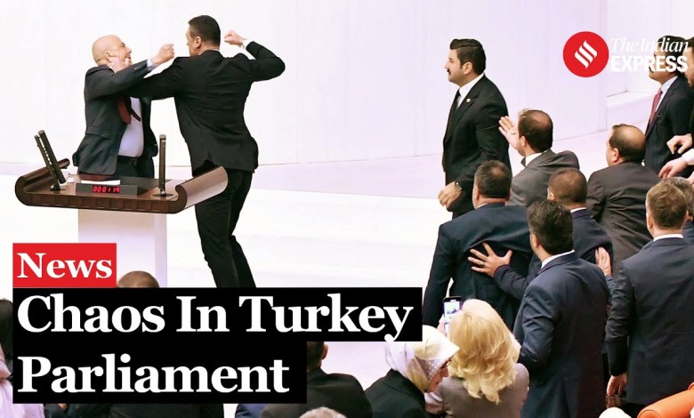 Turkey Parliament In Chaos: Brawl Over Jailed MP Turkey Parliament In Chaos: Brawl Over Jailed MP