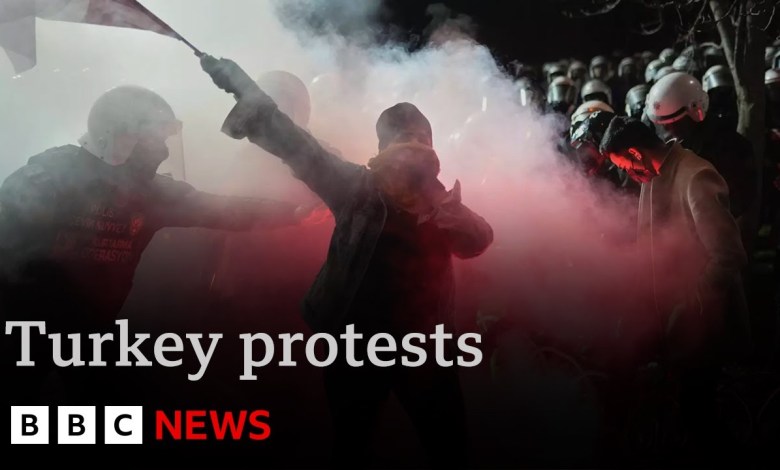 Thousands protest in Turkey as leading political rival of President Erdogan is jailed | BBC News Thousands protest in Turkey as leading political rival of President Erdogan is jailed | BBC News