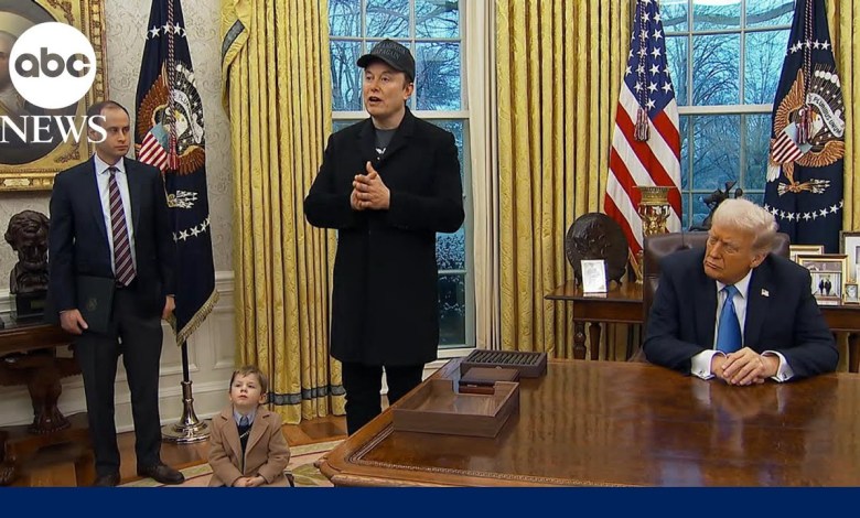 Elon Musk joins Trump in Oval Office to defend government overhaul Elon Musk joins Trump in Oval Office to defend government overhaul