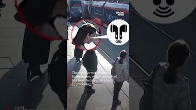 Security guard saves woman from oncoming tram in Turkey Security guard saves woman from oncoming tram in Turkey