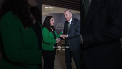 Türkiye’s President Erdogan playfully jokes in Turkish with Kosovan counterpart Türkiye’s President Erdogan playfully jokes in Turkish with Kosovan counterpart