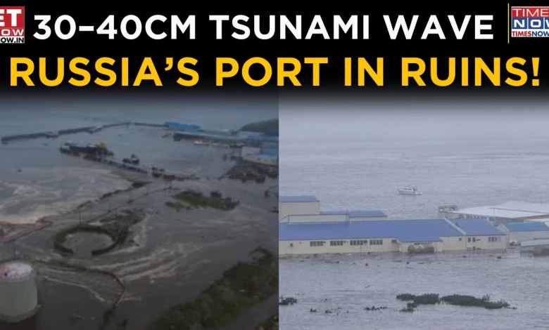 Tsunami Hits Russia | Monster Wave Destroys Port – Shocking Visuals | World News | ET Now Tsunami Hits Russia | Monster Wave Destroys Port – Shocking Visuals | World News | ET Now