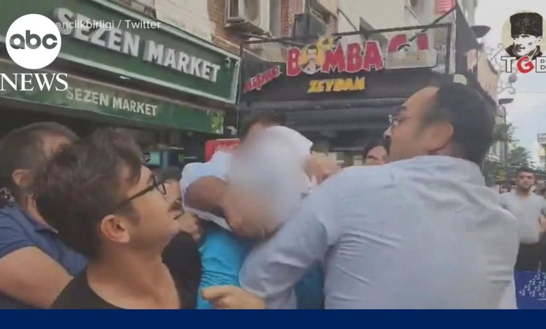 U.S. Marines attacked by mob on street in Turkey U.S. Marines attacked by mob on street in Turkey