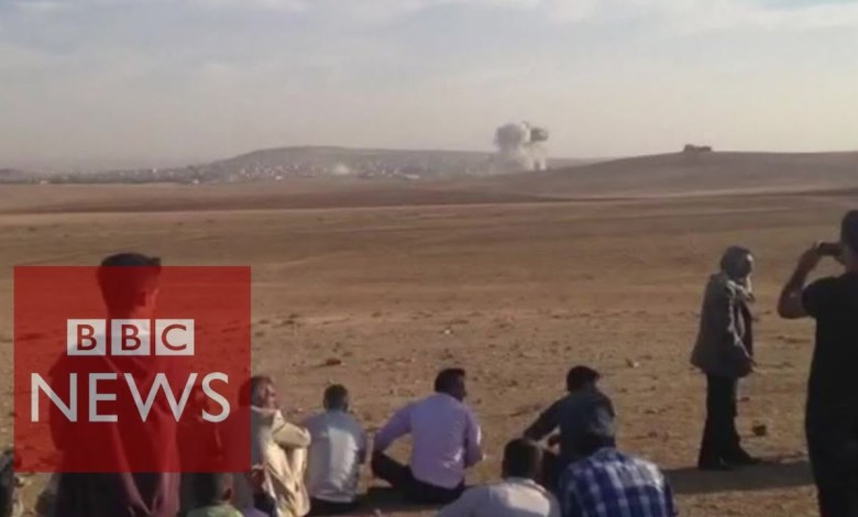 Kurds watch bombing of Kobane from Turkish border – BBC News Kurds watch bombing of Kobane from Turkish border – BBC News