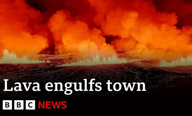Iceland volcano – emergency declared as lava sets town on fire | BBC News Iceland volcano – emergency declared as lava sets town on fire | BBC News