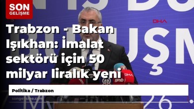 Trabzon – Minister Işıkhan: We allocated a new support package of 50 billion liras for the manufacturing sector Trabzon – Minister Işıkhan: We allocated a new support package of 50 billion liras for the manufacturing sector