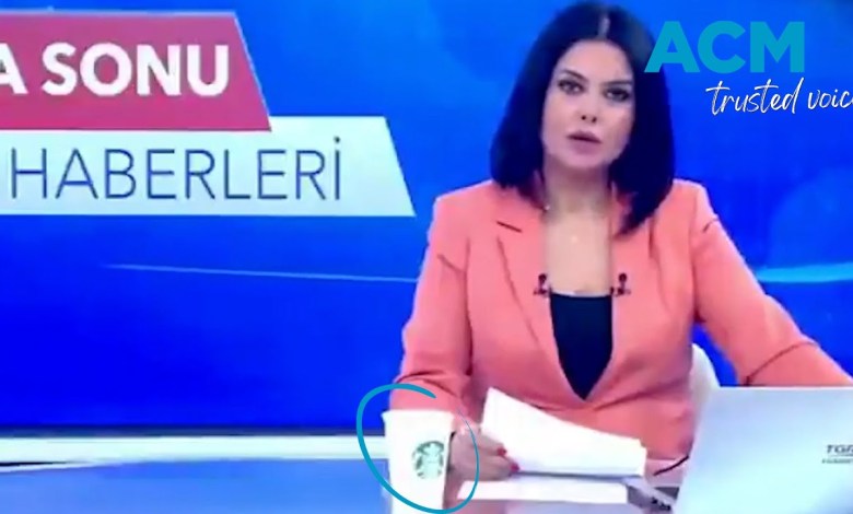 Turkish news anchor fired for Starbucks cup on desk Turkish news anchor fired for Starbucks cup on desk
