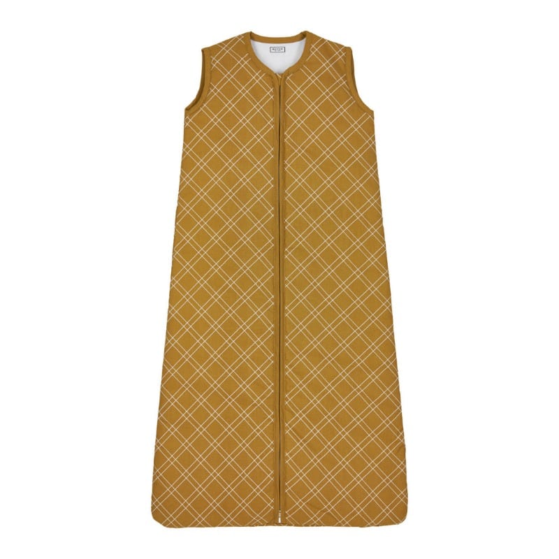 Meyco winter slaapzak geweven double diamond honey gold Maat