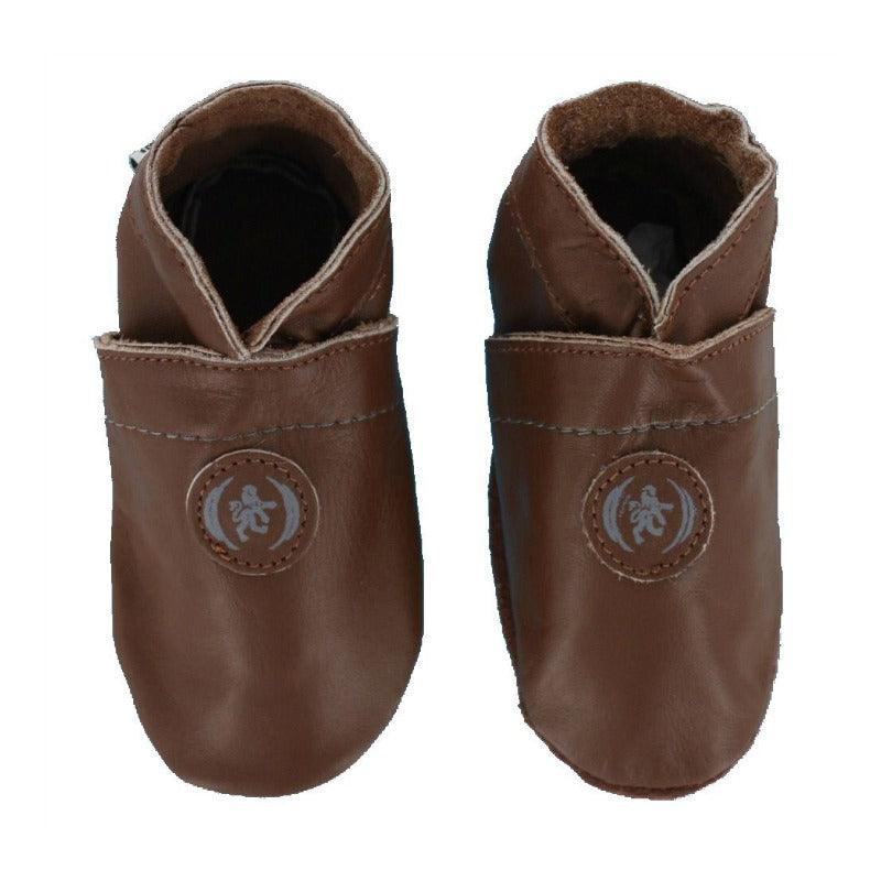 Oxxy babyslofjes uni met logo cognac Maat