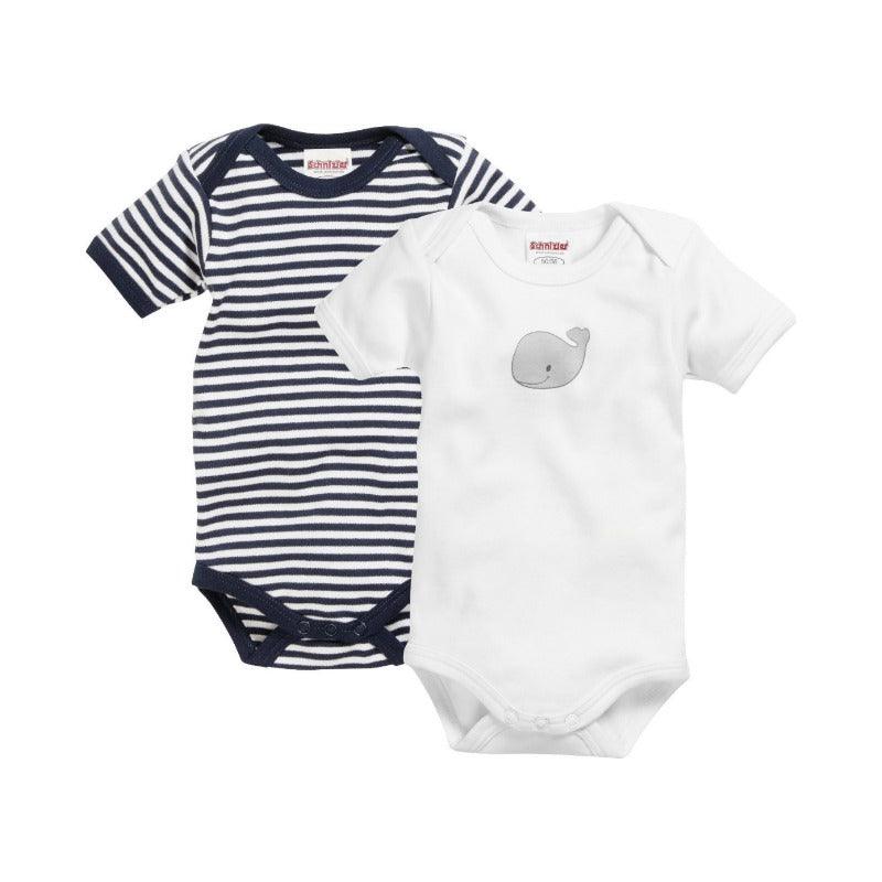Playshoes Schnizler set 2 rompers korte mouw walvis marine Maat