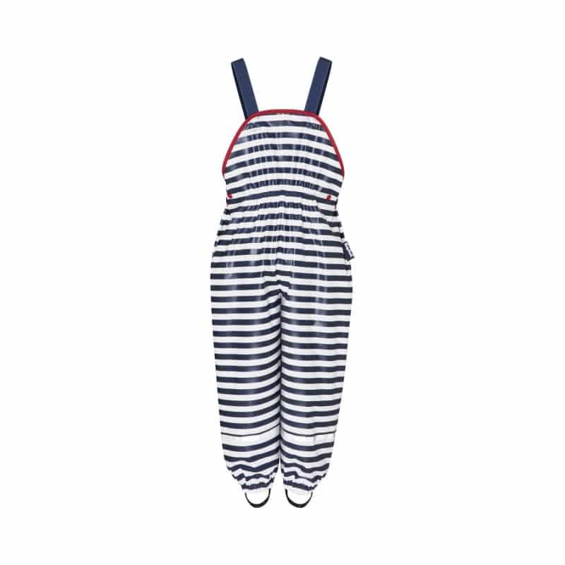 Playshoes regenbroek verstelbaar gestreept Marine Wit Maat