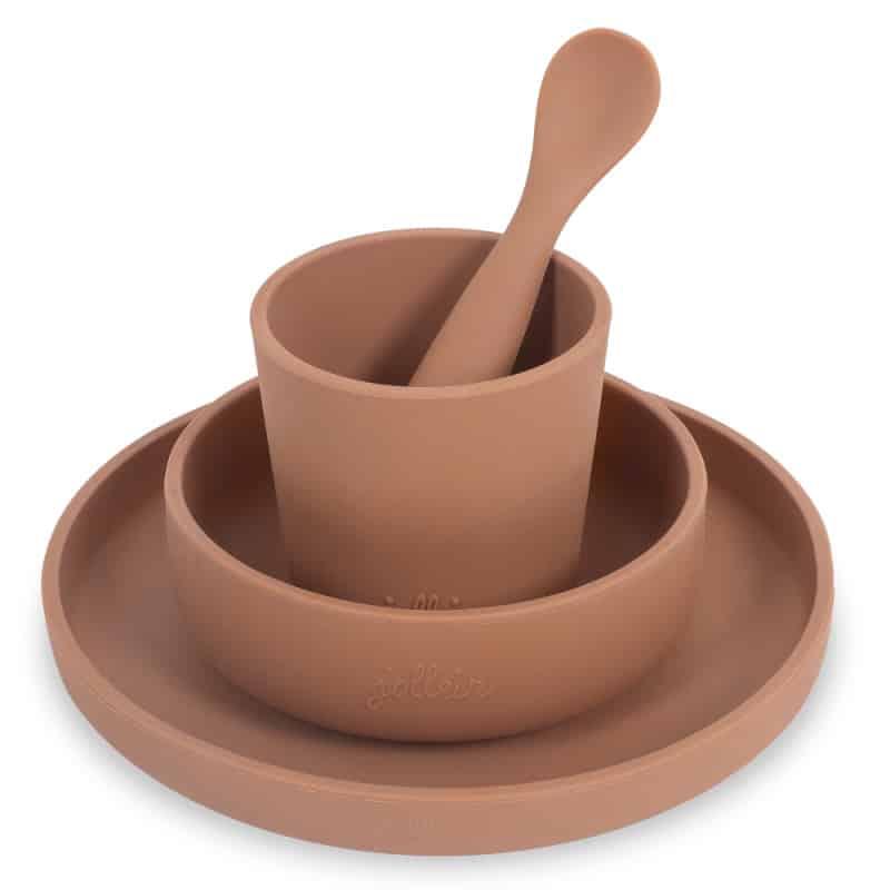 Jollein kinderserviesset Siliconen caramel Maat