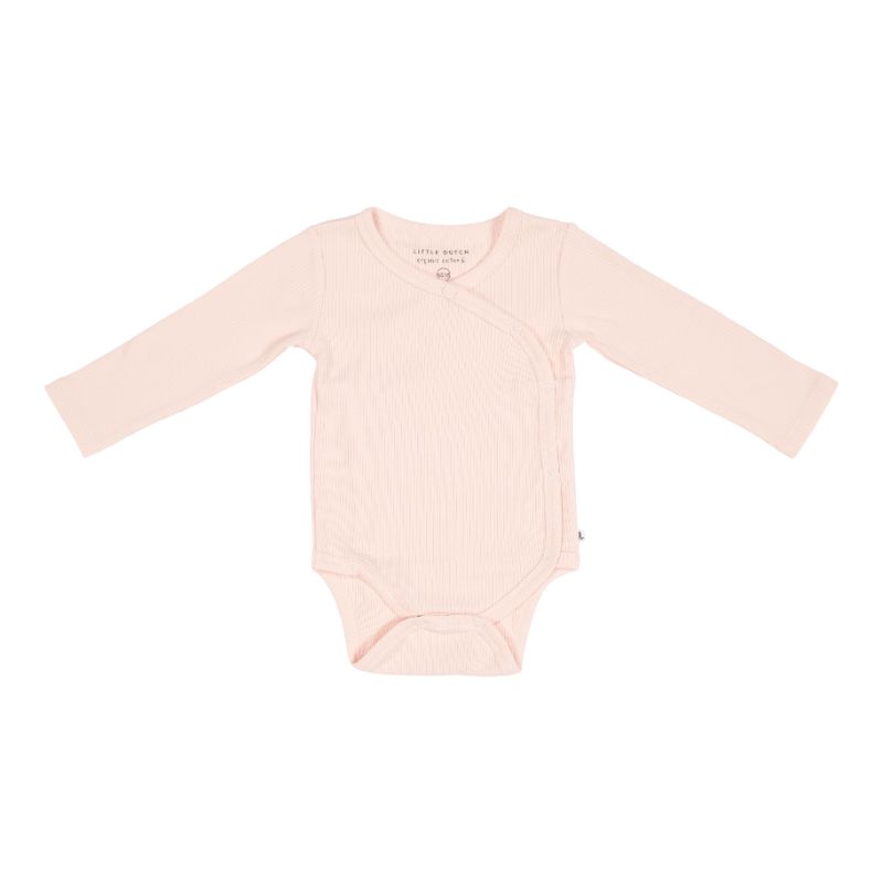 Little Dutch overslag romper lange mouw Rib Pink Maat
