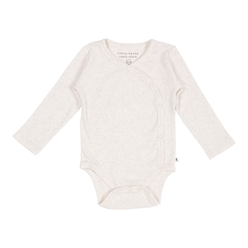Little Dutch overslag romper lange mouw Rib Sand Maat