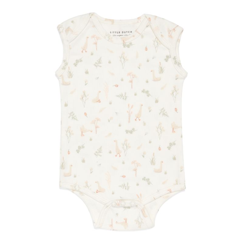 Little Dutch romper mouwloos Little Goose White Maat