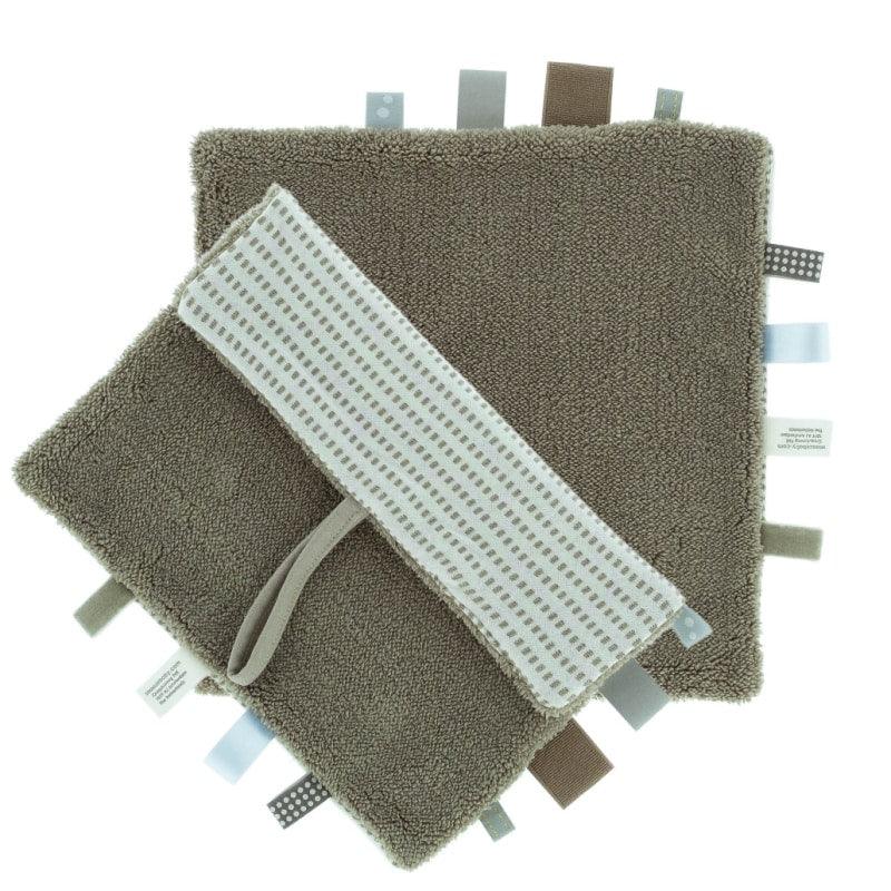 Snoozebaby knuffeldoekje Sweet Dreaming Warm Brown Maat