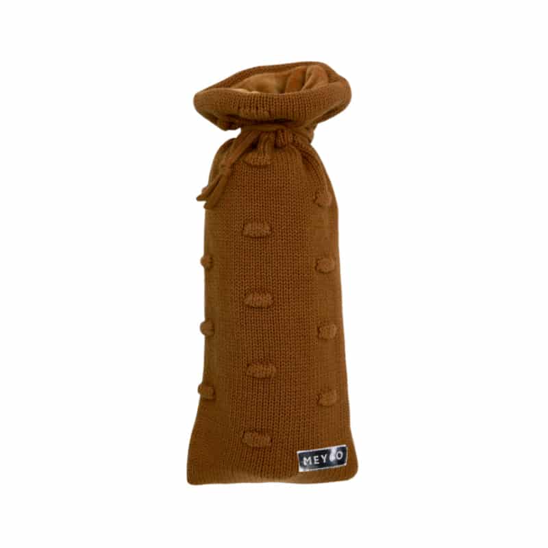 Meyco kruikenzak gebreid knots camel Maat