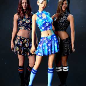 dForce Sugar Rush Outfit – Goth Candy Textures dForce Sugar Rush Outfit – Goth Candy Textures