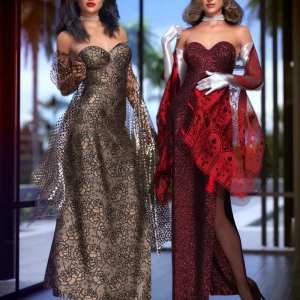 dForce Natasha Rose Outfit Textures dForce Natasha Rose Outfit Textures