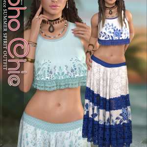 Boho Chic for dForce Summer Spirit Outfit G8F Boho Chic for dForce Summer Spirit Outfit G8F