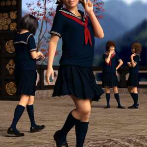dForce Japanese Sailor Girl Outfit for Genesis 8 Female(s) dForce Japanese Sailor Girl Outfit for Genesis 8 Female(s)