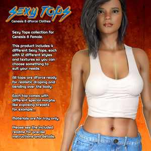 Exnem dForce Sexy Tops for Genesis 8 Female Exnem dForce Sexy Tops for Genesis 8 Female