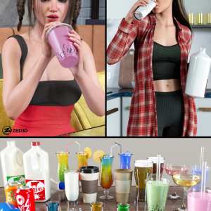 Z Drink Up Props and Poses Collection for Genesis 8 and 8.1 Z Drink Up Props and Poses Collection for Genesis 8 and 8.1