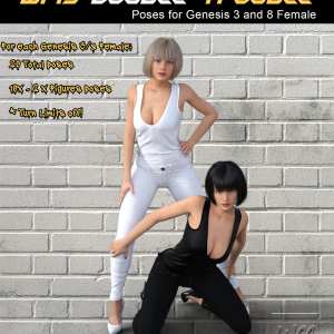 WMs Double Trouble – Poses for Genesis 3 and 8 Female WMs Double Trouble – Poses for Genesis 3 and 8 Female