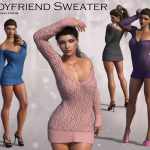 Boyfriend Sweater (converted from G3F) for Genesis 8 Female(s) Boyfriend Sweater (converted from G3F) for Genesis 8 Female(s)