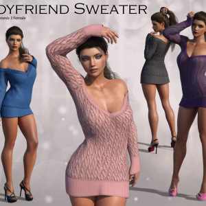 Boyfriend Sweater (converted from G3F) for Genesis 8 Female(s) Boyfriend Sweater (converted from G3F) for Genesis 8 Female(s)