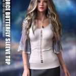 dForce Butterfly Sleeve Top G8F dForce Butterfly Sleeve Top G8F