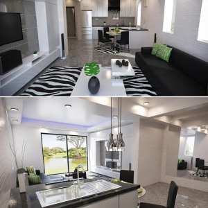 Open Kitchen and Living Room Open Kitchen and Living Room
