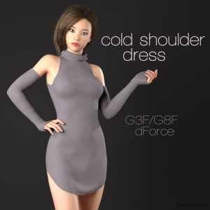 dForce Cold Shoulder Dress for G3F and G8F dForce Cold Shoulder Dress for G3F and G8F